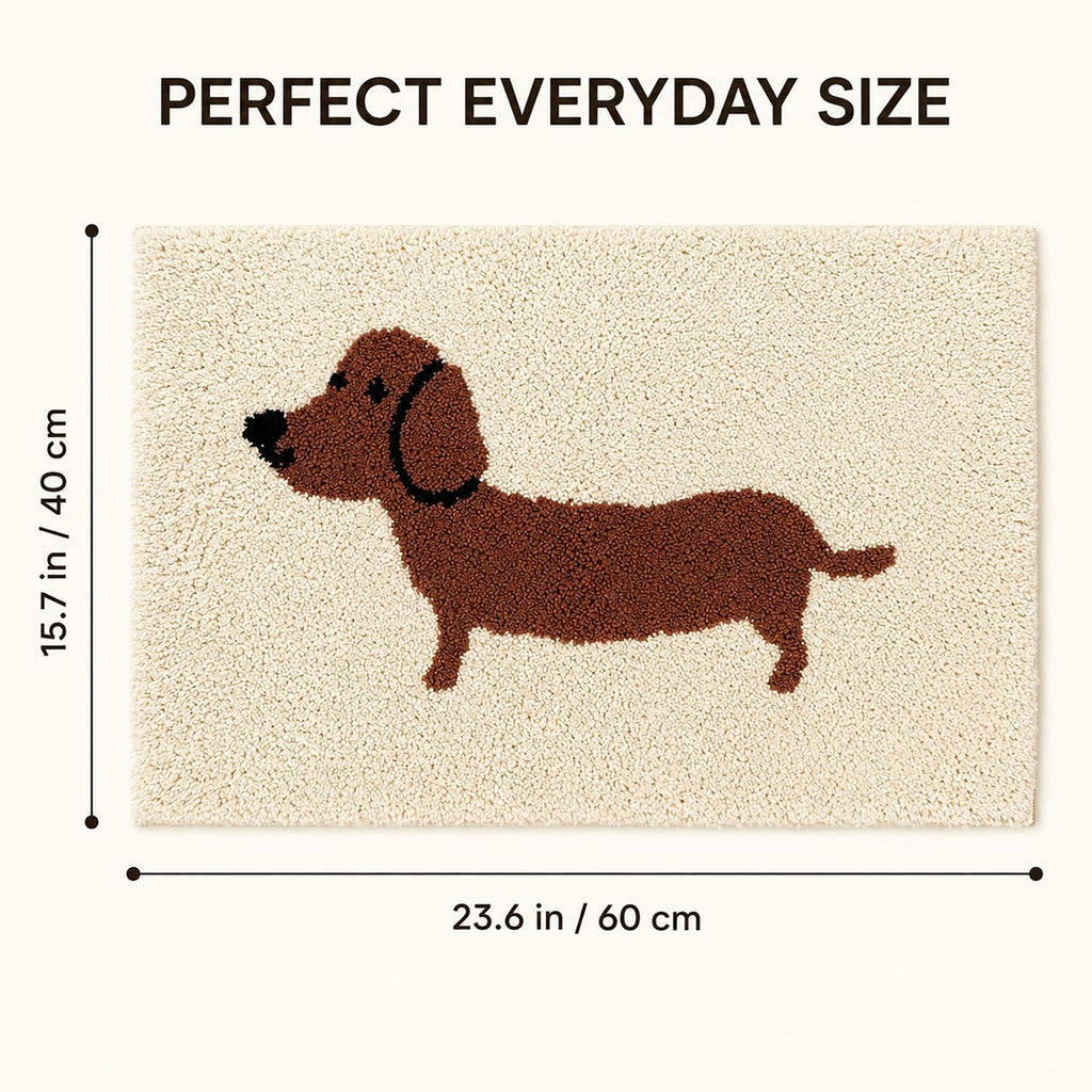 Dachshund Dog Bath Mat Nonslip Accent Rug 15.7 x 23.6 Inches