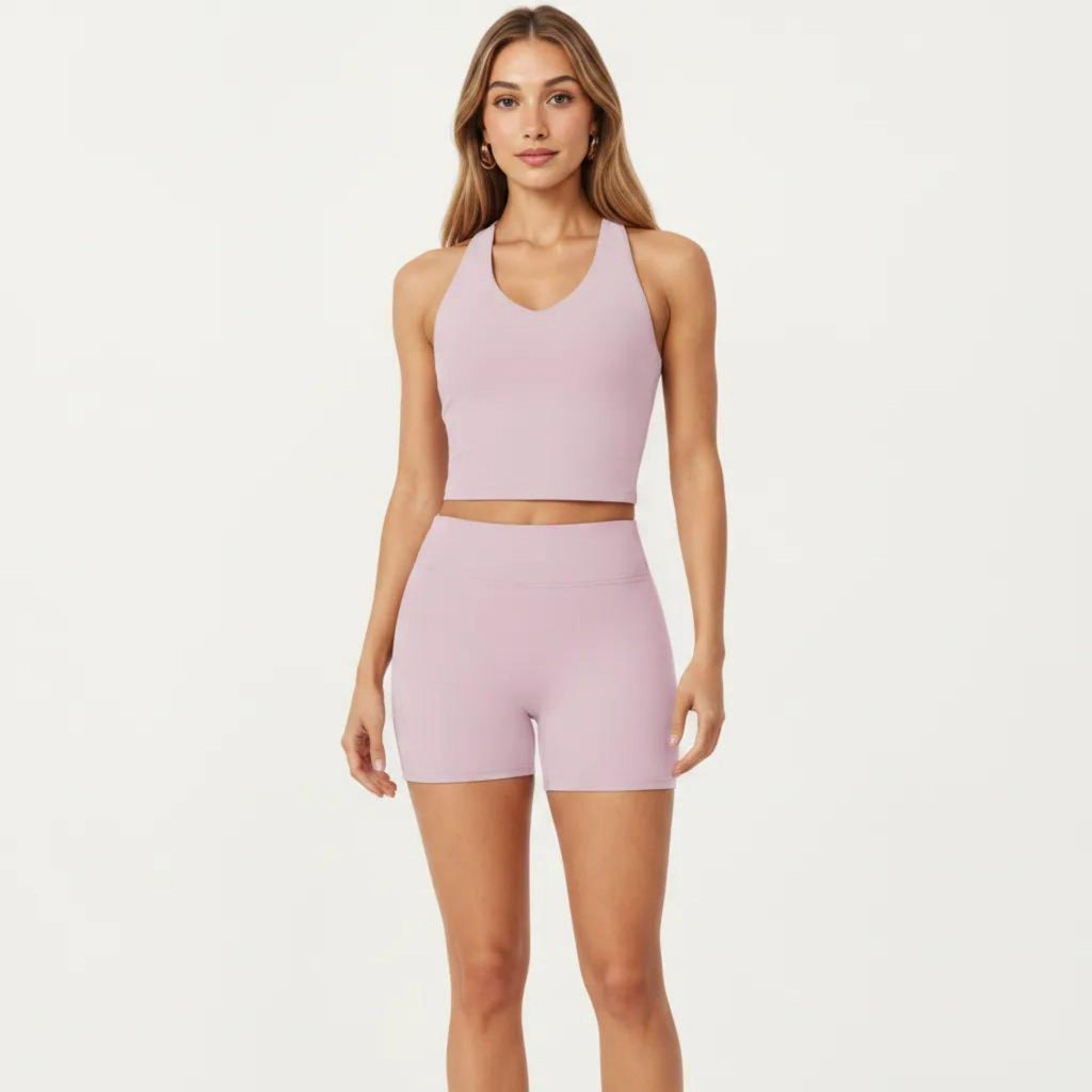 Anna-Kaci Active Women's High Neck Longline Sports Bra with Open Back and Cropped Active Fit