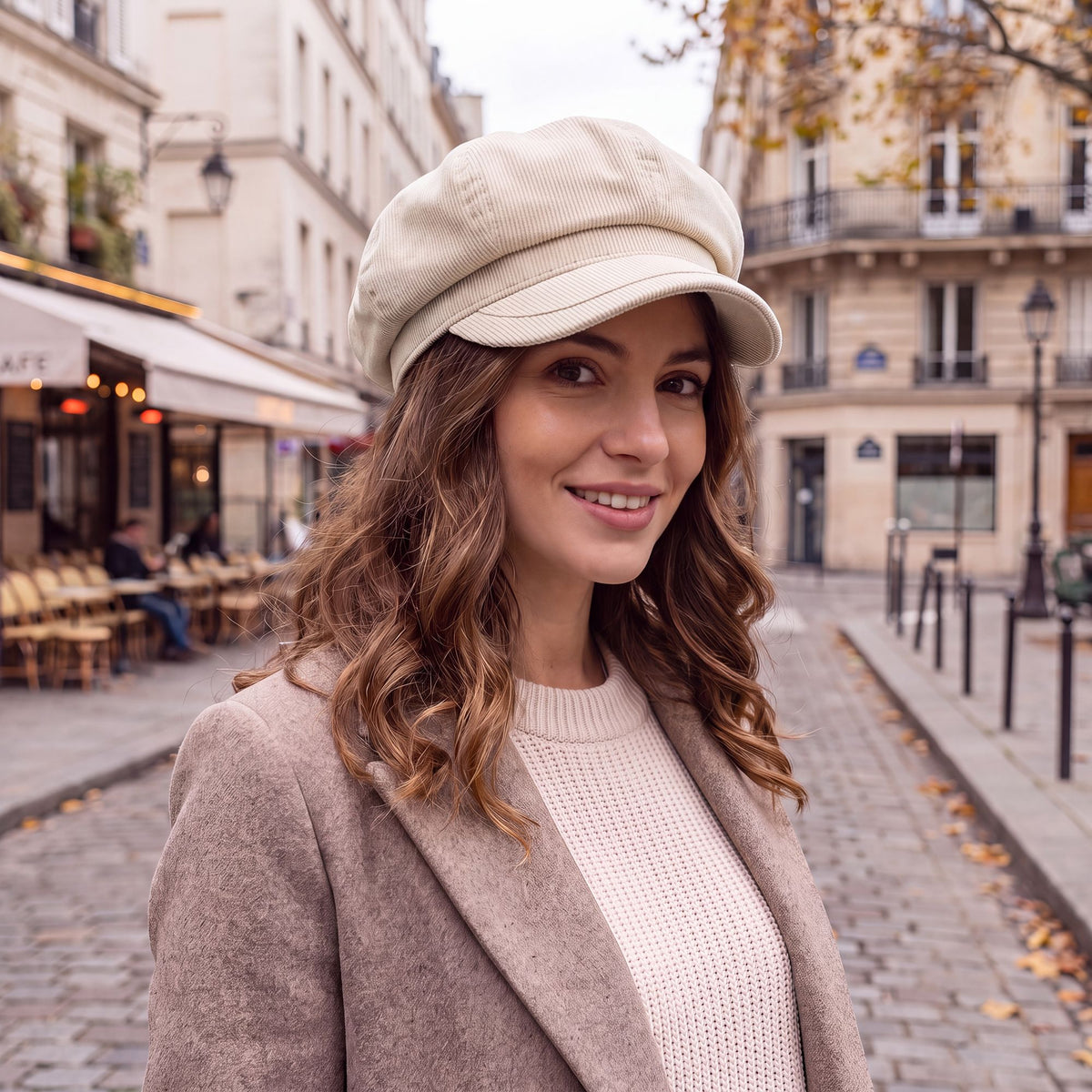 Newsboy Cap Vintage Baker Boy Hat with Brim Textured Casual Hat