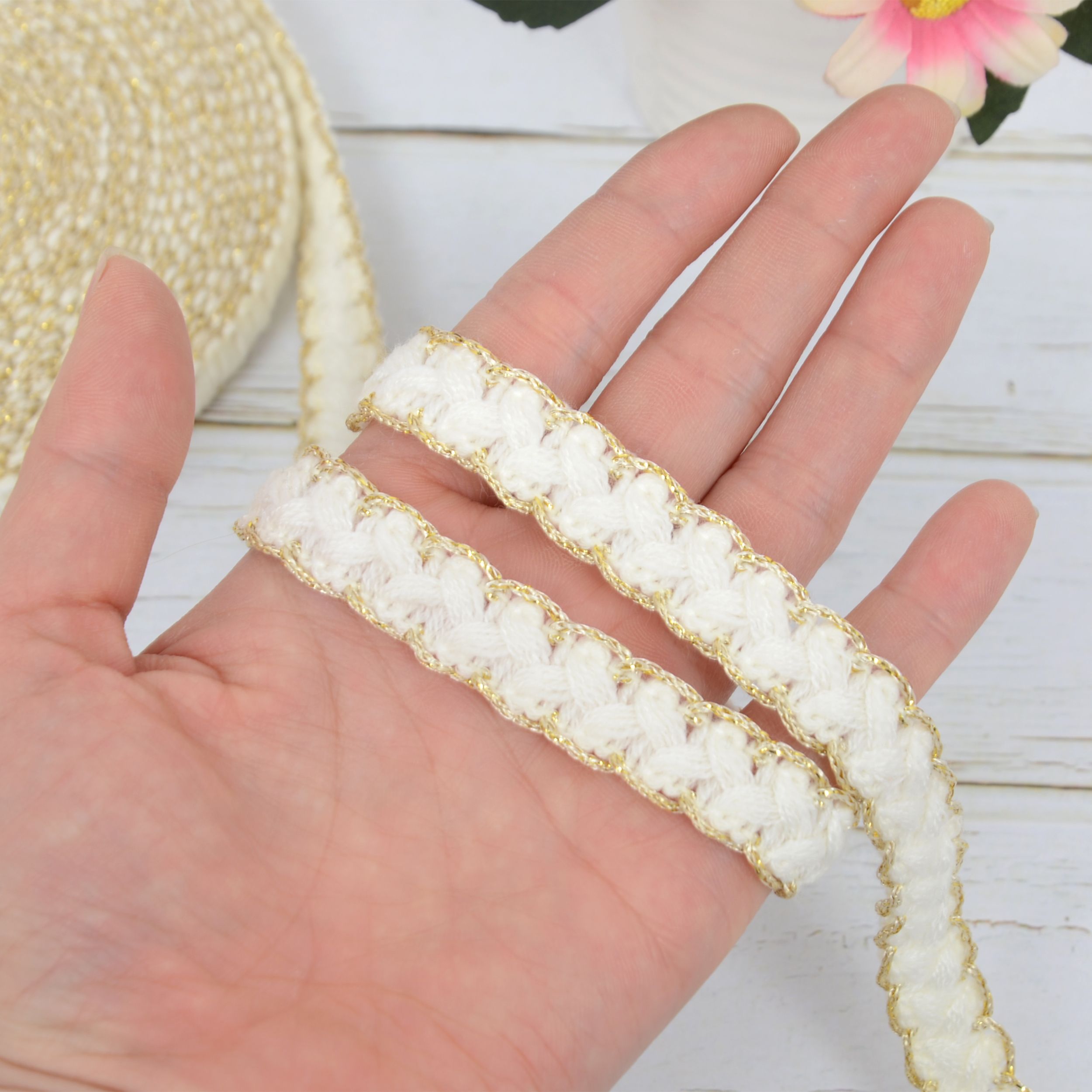 Sewing Braid Trim, 11 Yards 0.6 Inch Twisted Cotton Cord Trim, Handmade DIY Craft Embellishment Costume Garment Decor Accessory