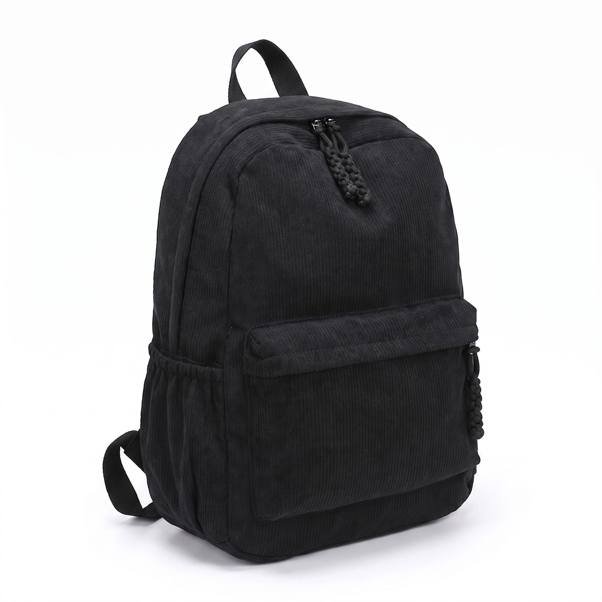 Corduroy Backpack with Front Zip Pocket Adjustable Straps and Spacious Everyday Storage