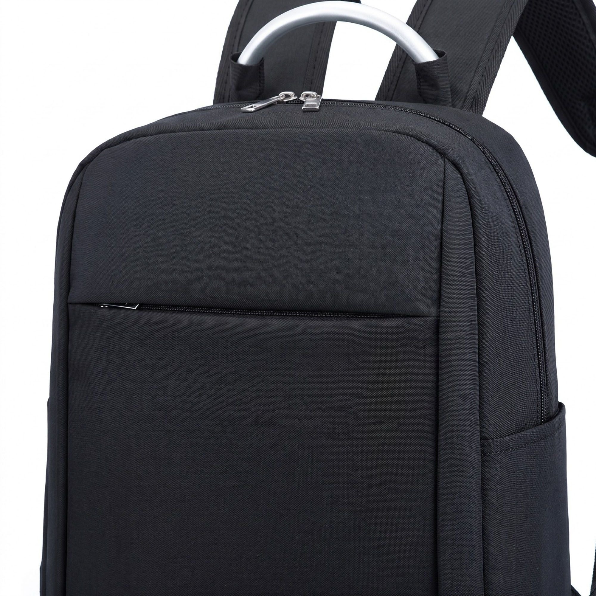 Modern Business Laptop Backpack - Sleek Commuter Daypack with Metallic Handle for Office, School, and Travel