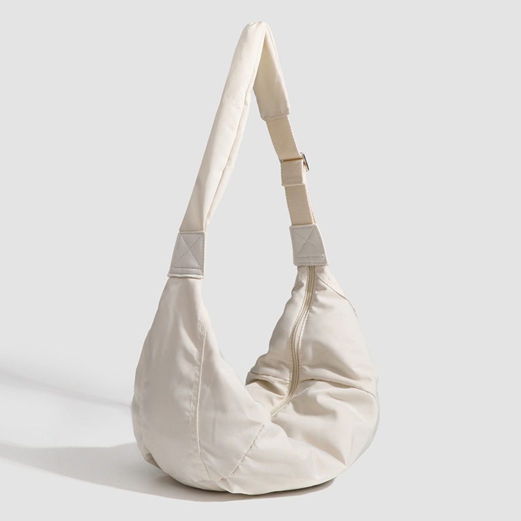 Padded Crescent Crossbody Bag with Adjustable Shoulder Strap
