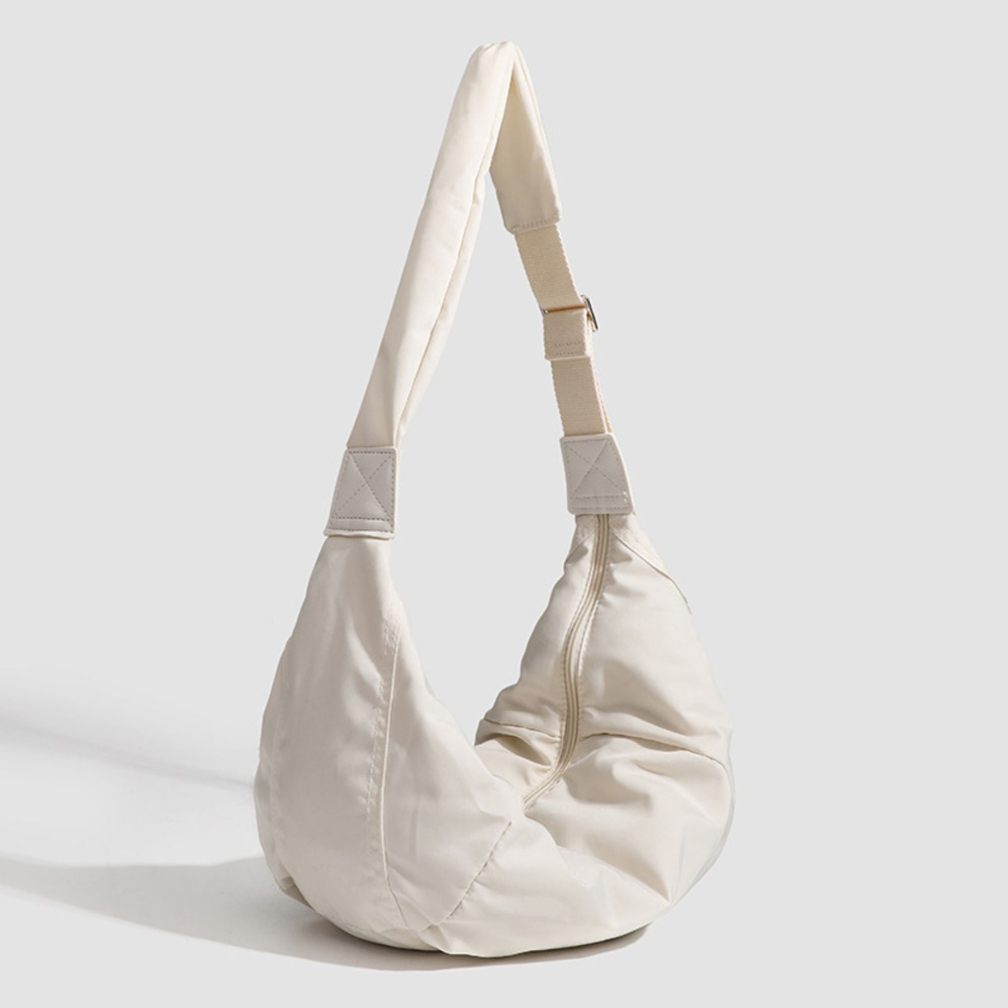 Padded Crescent Crossbody Bag with Adjustable Shoulder Strap