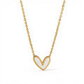 Dainty Heart Pendant Necklace with Smooth Enamel Accent and Valentine Delicate Chain for Feminine Touch
