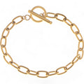 Women's Paperclip Chain Fashion Bracelet with Toggle Clasp