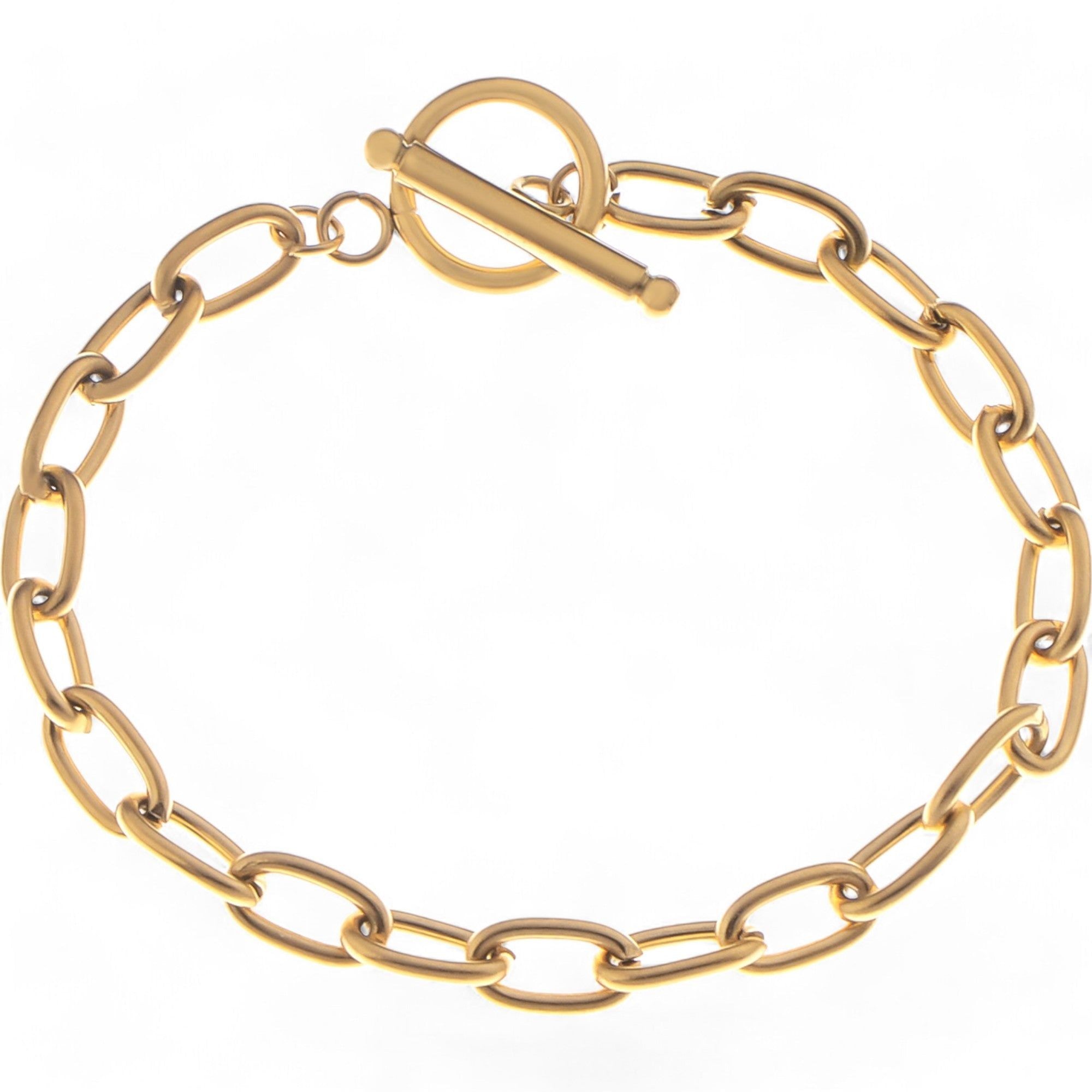Women's Paperclip Chain Fashion Bracelet with Toggle Clasp