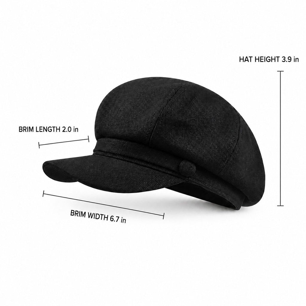 Structured Newsboy Cap Vintage Baker Boy Hat Short Brim Casual Style