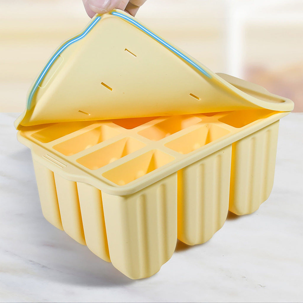 12-Cavity Popsicle Mold - Homemade Ice Pop Maker with Lid