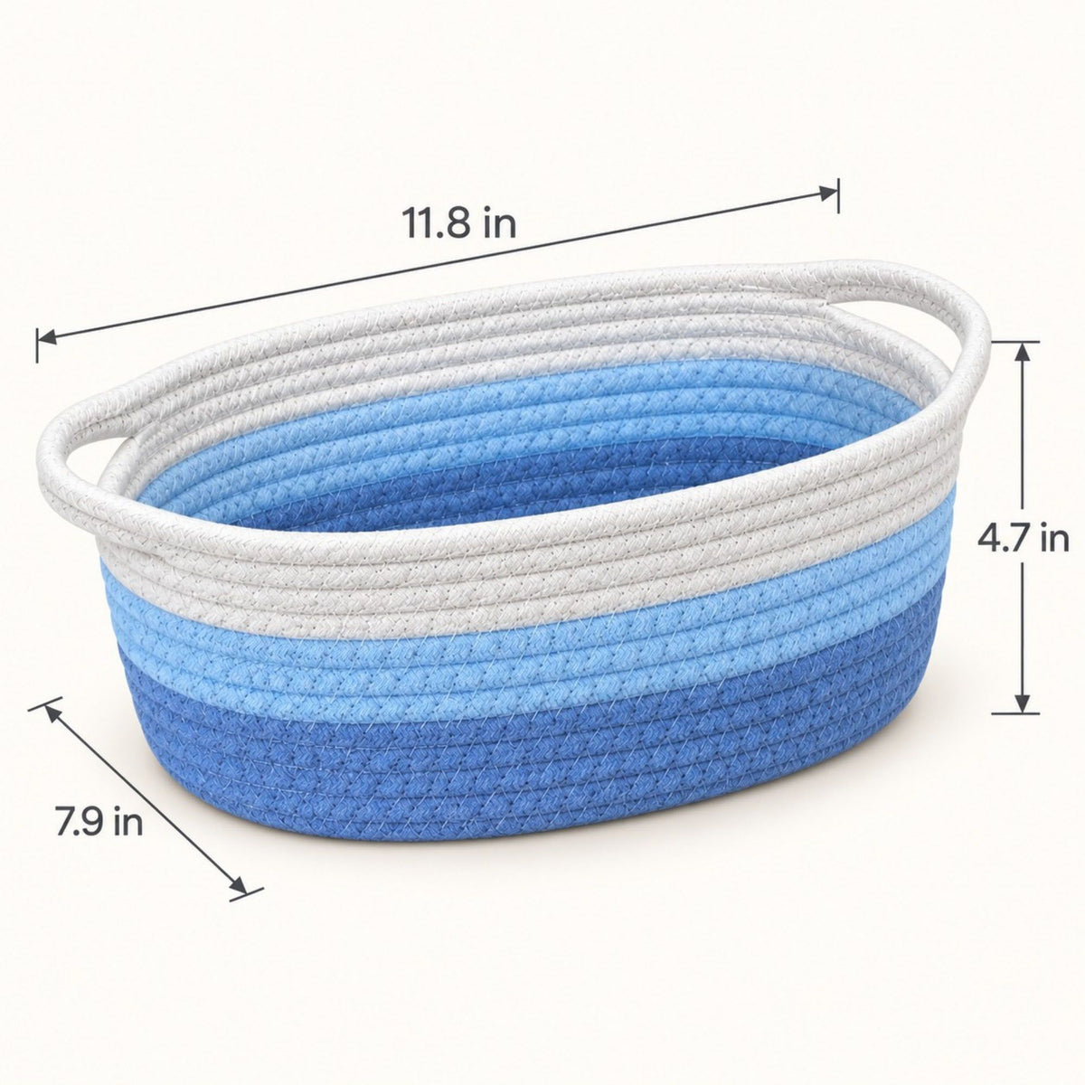 Round Woven Cotton Cord Storage Basket Set of 2