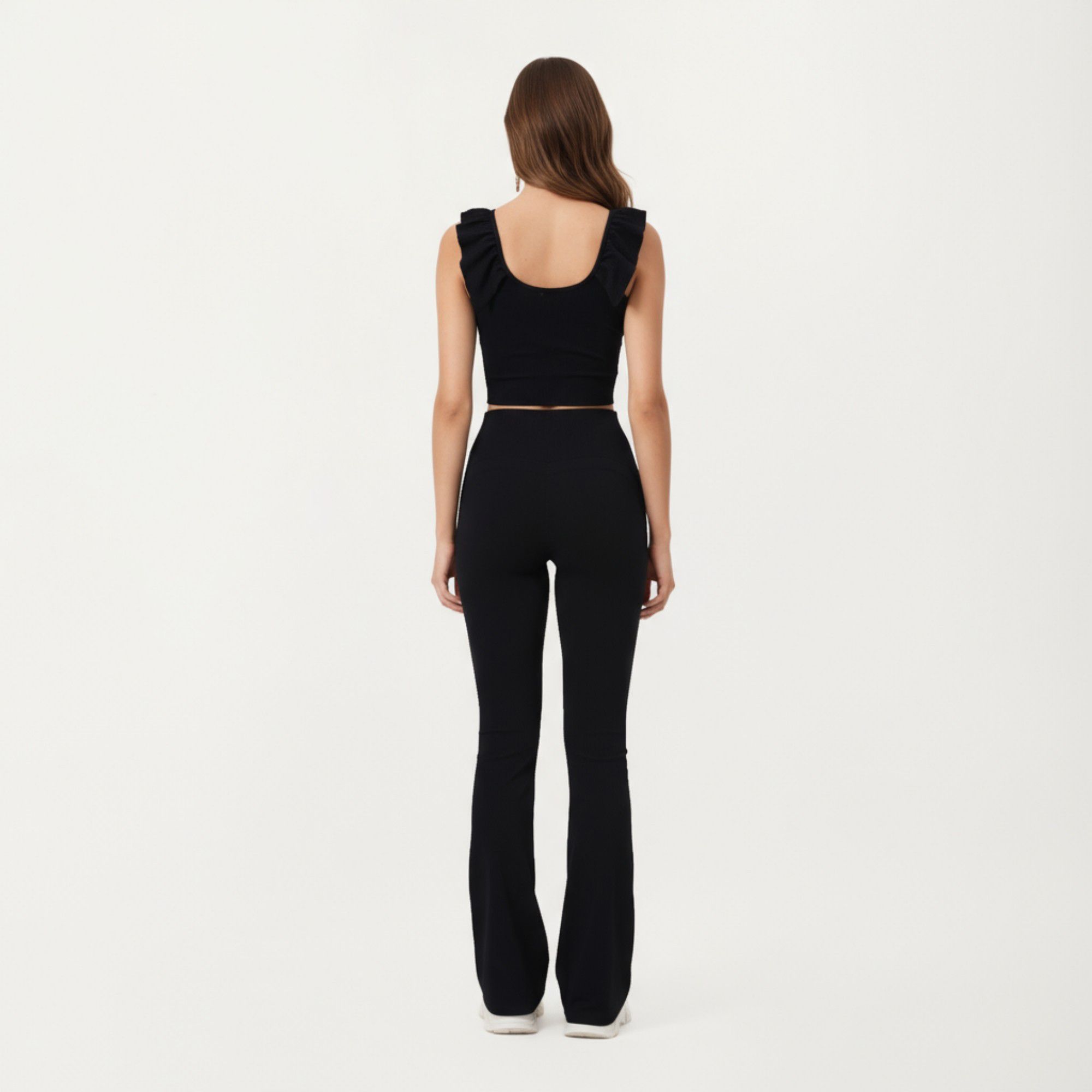 Anna-Kaci Active Women's High Waist Flare Sweatpants with Slim Fit Stretch Fabric