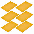 6 Piece Faux Leather Placemat Set Waterproof Heat Resistant Table Mats with Gold Trim Border