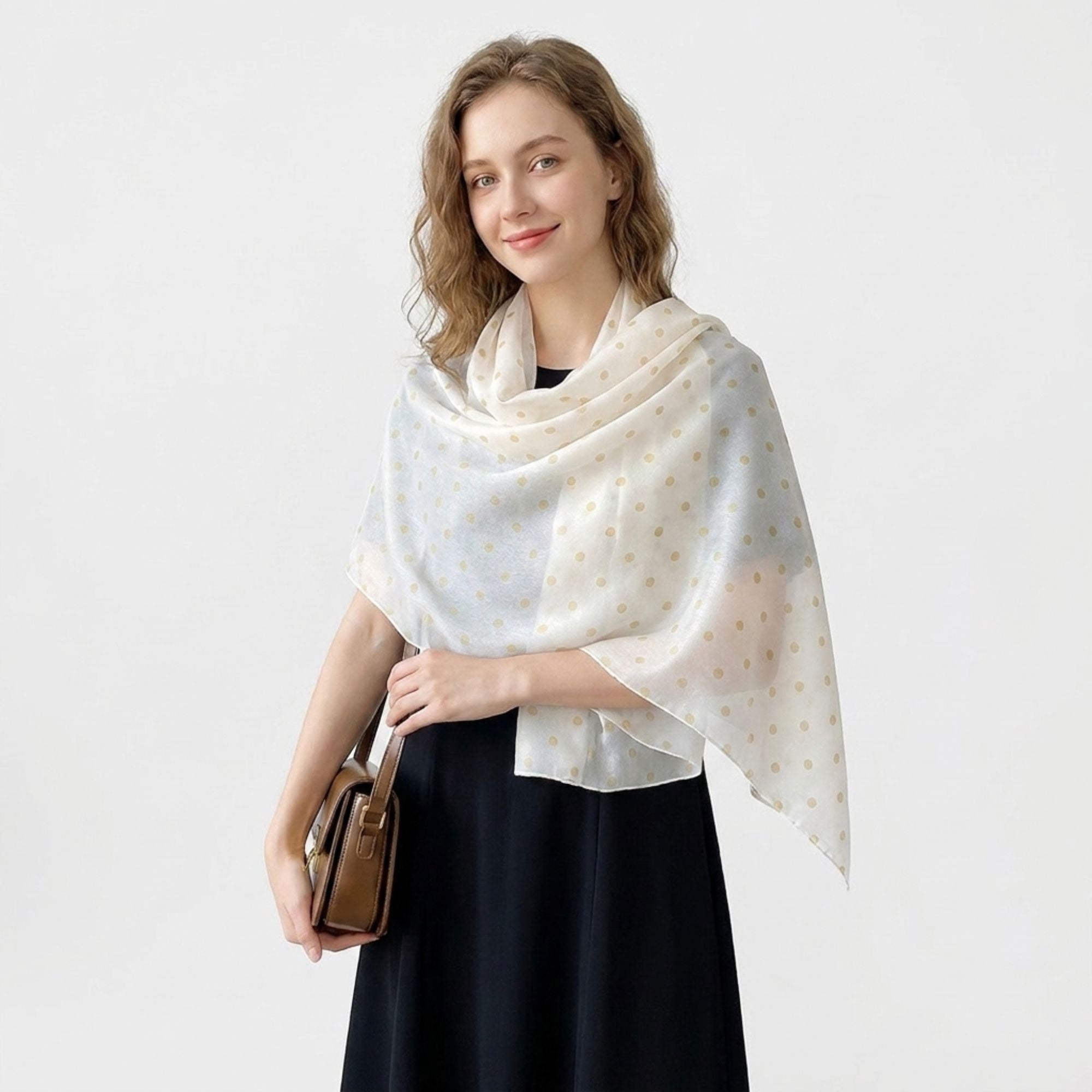Lightweight Polka Dot Scarf Wrap Shawl for Everyday Outfits 71*27.5 Inches