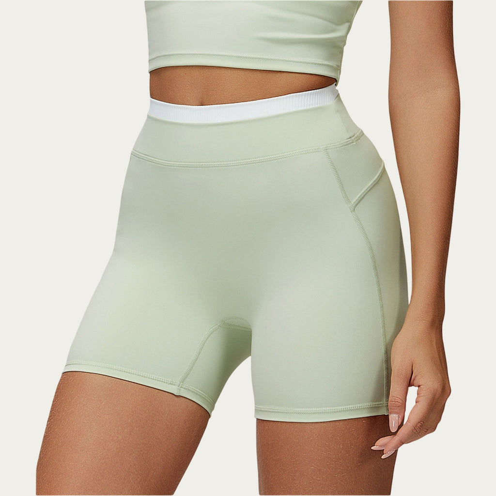 Anna-Kaci Active Women's High Waist Biker Shorts with Smooth Stretch Fabric and Contrast Waistband