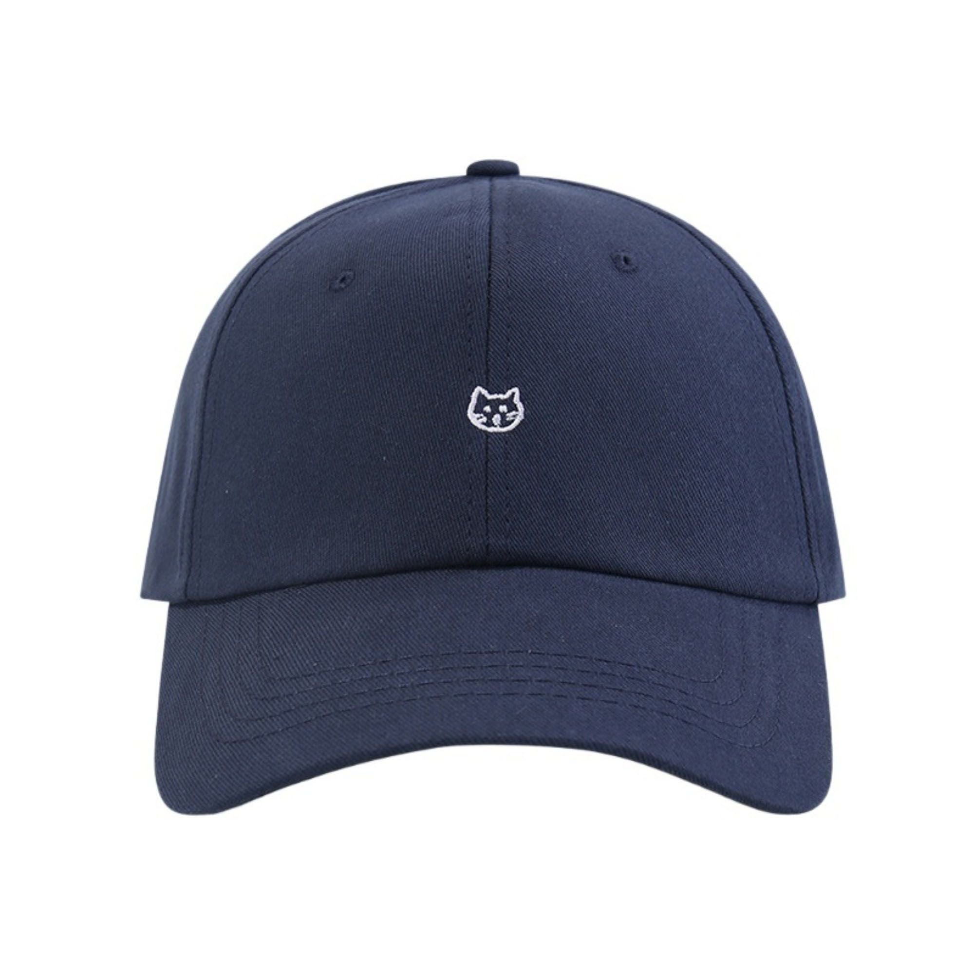Anna-Kaci Women's Embroidered Cat Face Baseball Cap with Curved Brim and Adjustable Strap