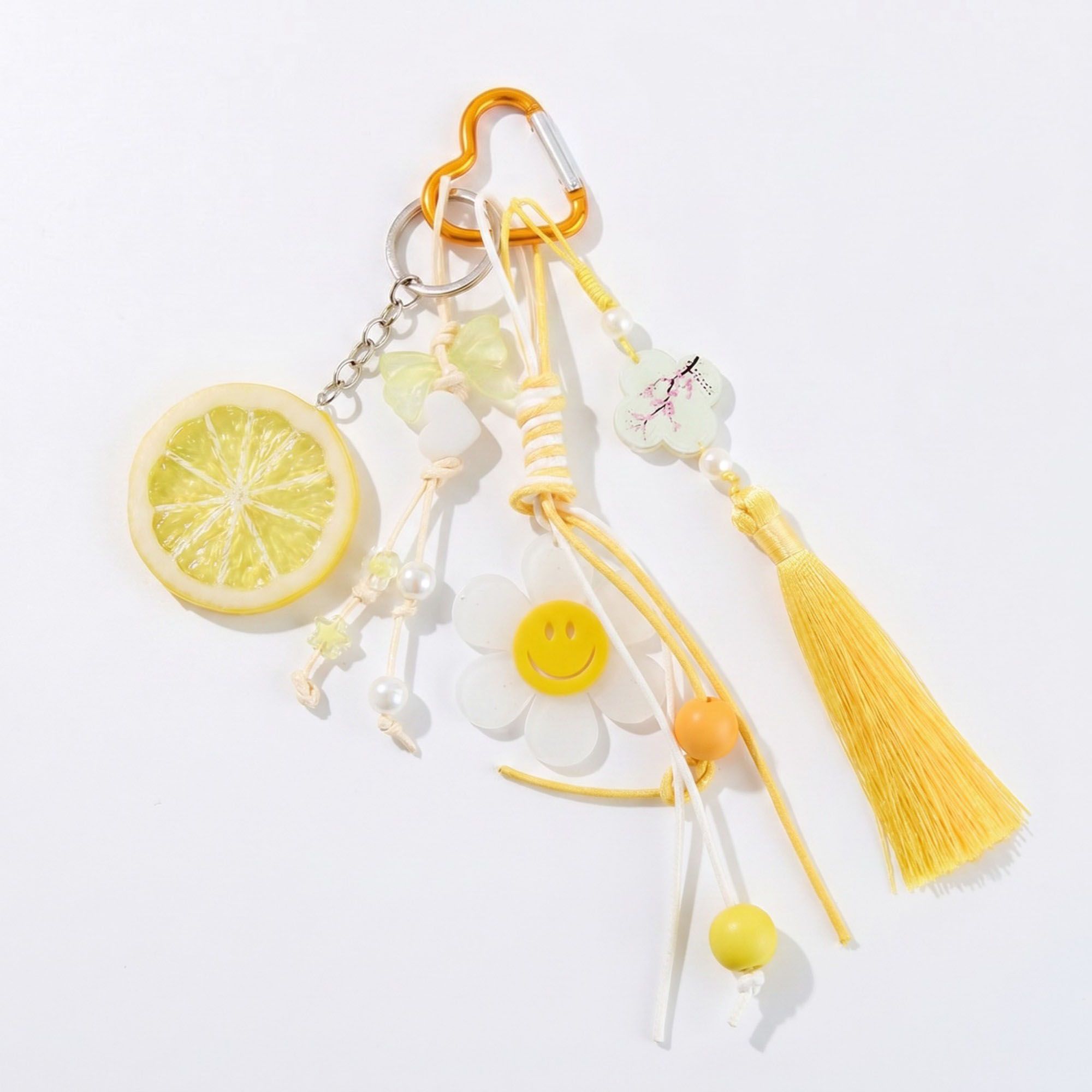 Bag Charm with Hanging Strap and Decorative Accents