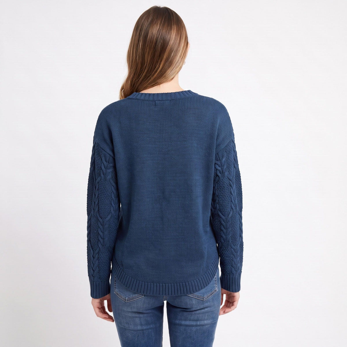 Cable Knit Crewneck Pullover Sweater