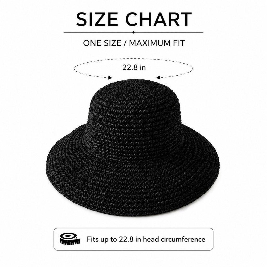 Summer Sun Hat for Women - Lightweight Wide Brim Straw Hat for Beach and Vacation