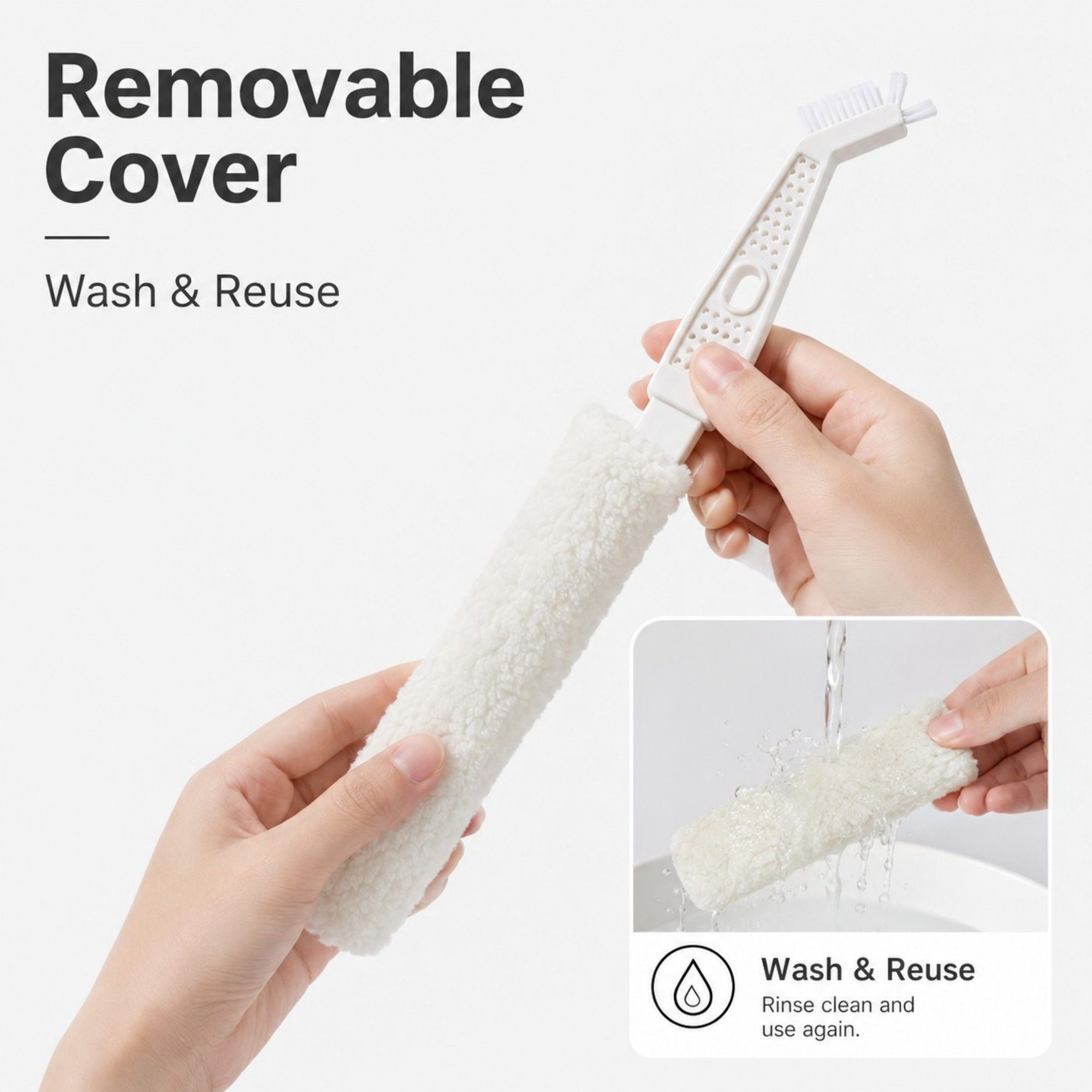 2-in-1 Microfiber Duster and Crevice Cleaning Brush for Vents, Tracks and Keyboards