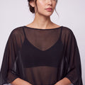 One-Shoulder Sheer Overlay Crop Top