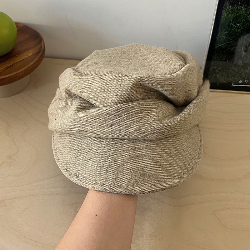 Soft Pleated Newsboy Cap Adjustable Short Brim Baker Boy Beret Hat