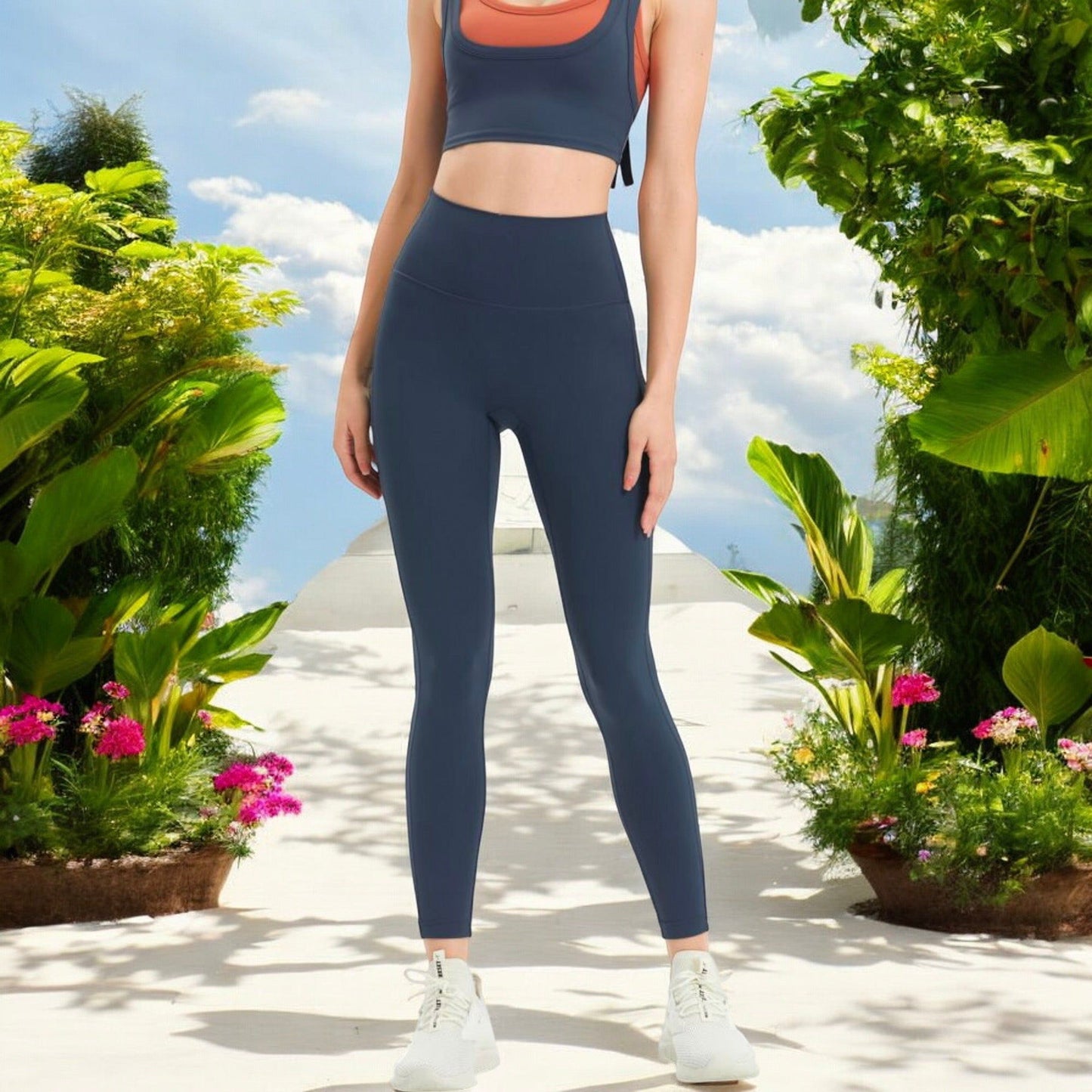 High Waist Seamless Full-Length Leggings with Stretchy Comfort Fit