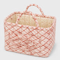 Quilted Plaid Storage Caddy with Handles for Dorm Bathroom Vanity and Laundry Room