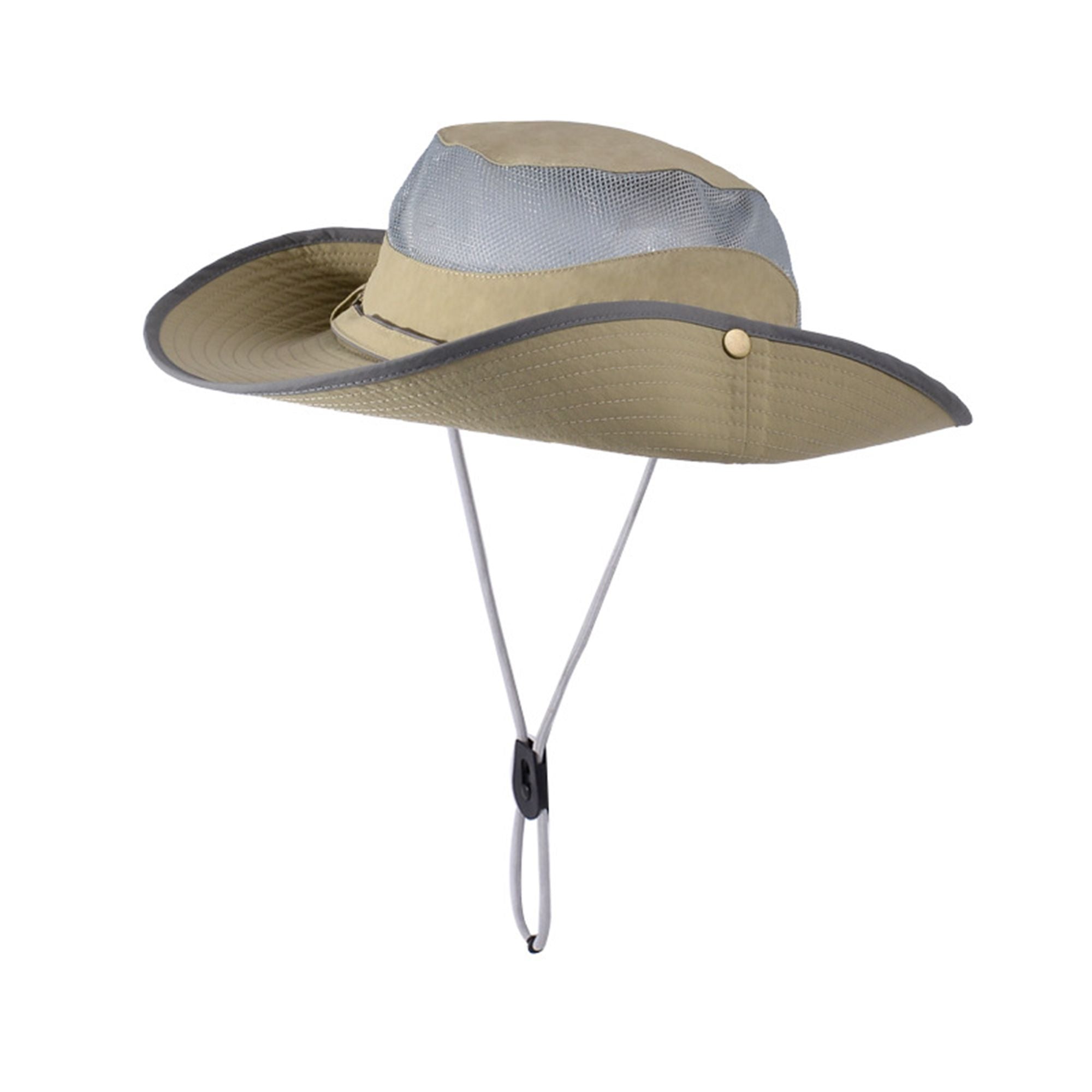 Anna-Kaci Wide Brim Outdoor Hat with Mesh Ventilation Snap-Up Sides and Chin Strap for Hiking, Beach, Travel, and Sun Protection