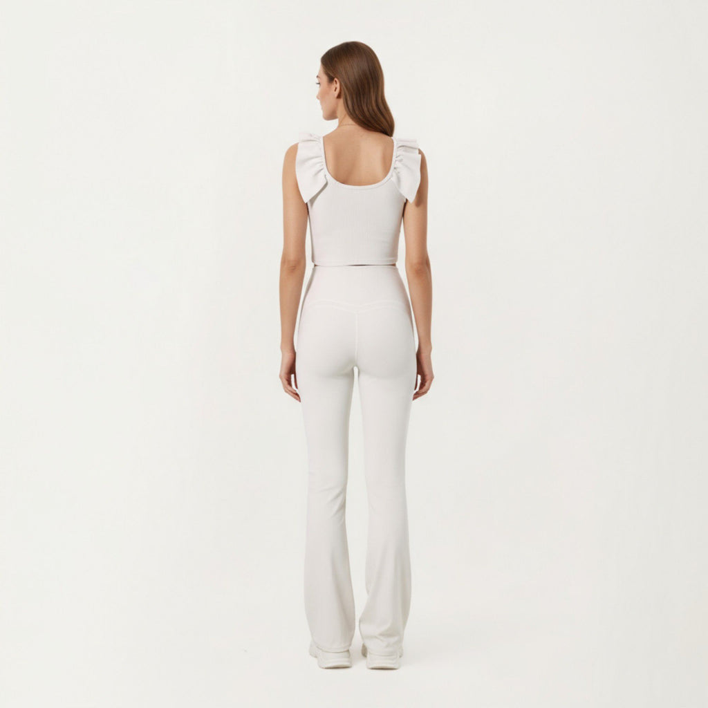 Anna-Kaci Active Women's High Waist Flare Sweatpants with Slim Fit Stretch Fabric