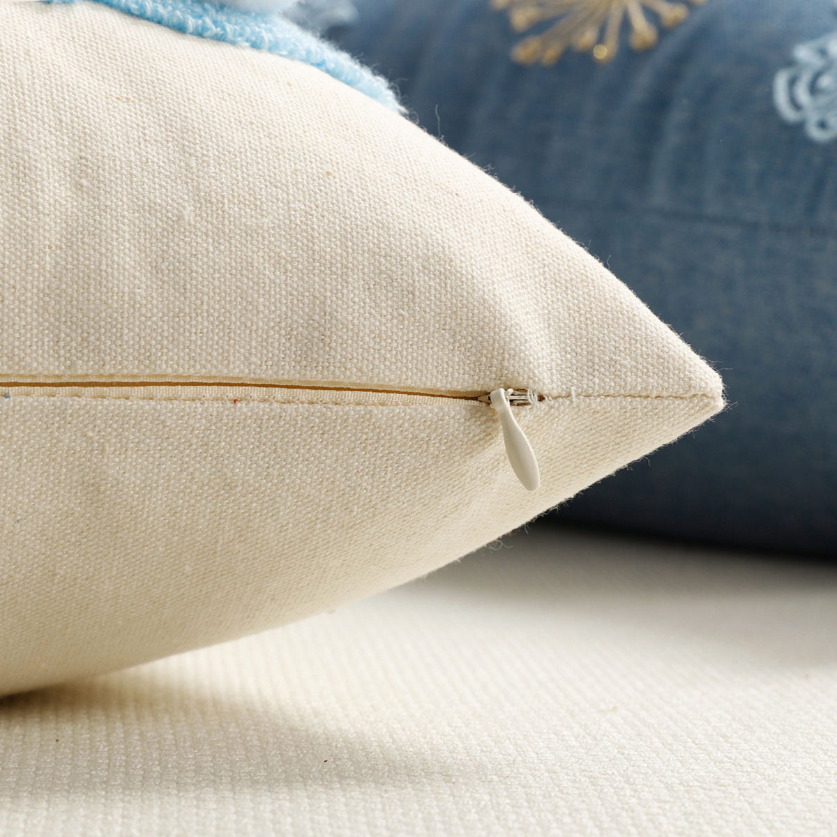 Easter Bunny Lumbar Throw Pillow Cover Textured Rabbit Pom Pom Tail