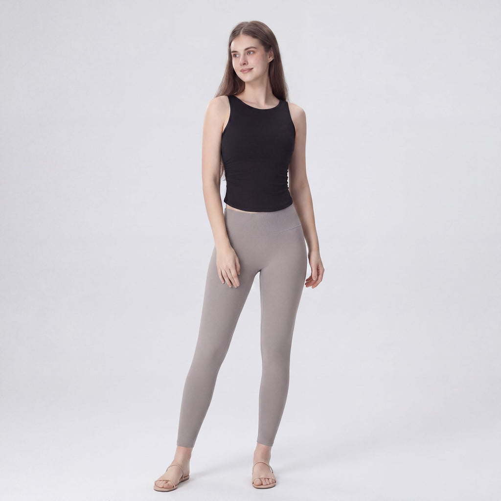 Sleeveless High Neck Cropped Yoga Tank Fitted Workout Activewear Top