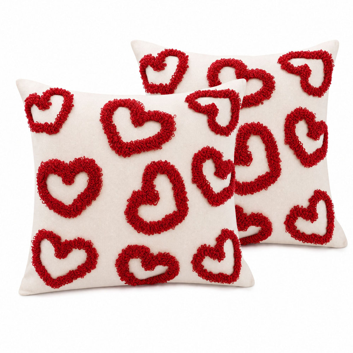 2-Pack Heart Tufted Decorative Throw Pillow Covers