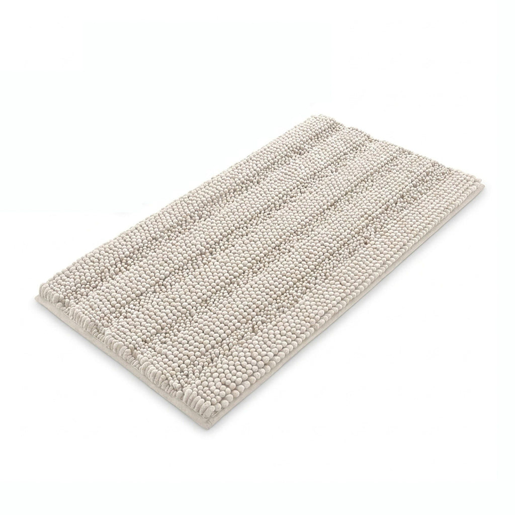 Chenille Bath Mat with Plush Noodle Texture and Non Slip Backing