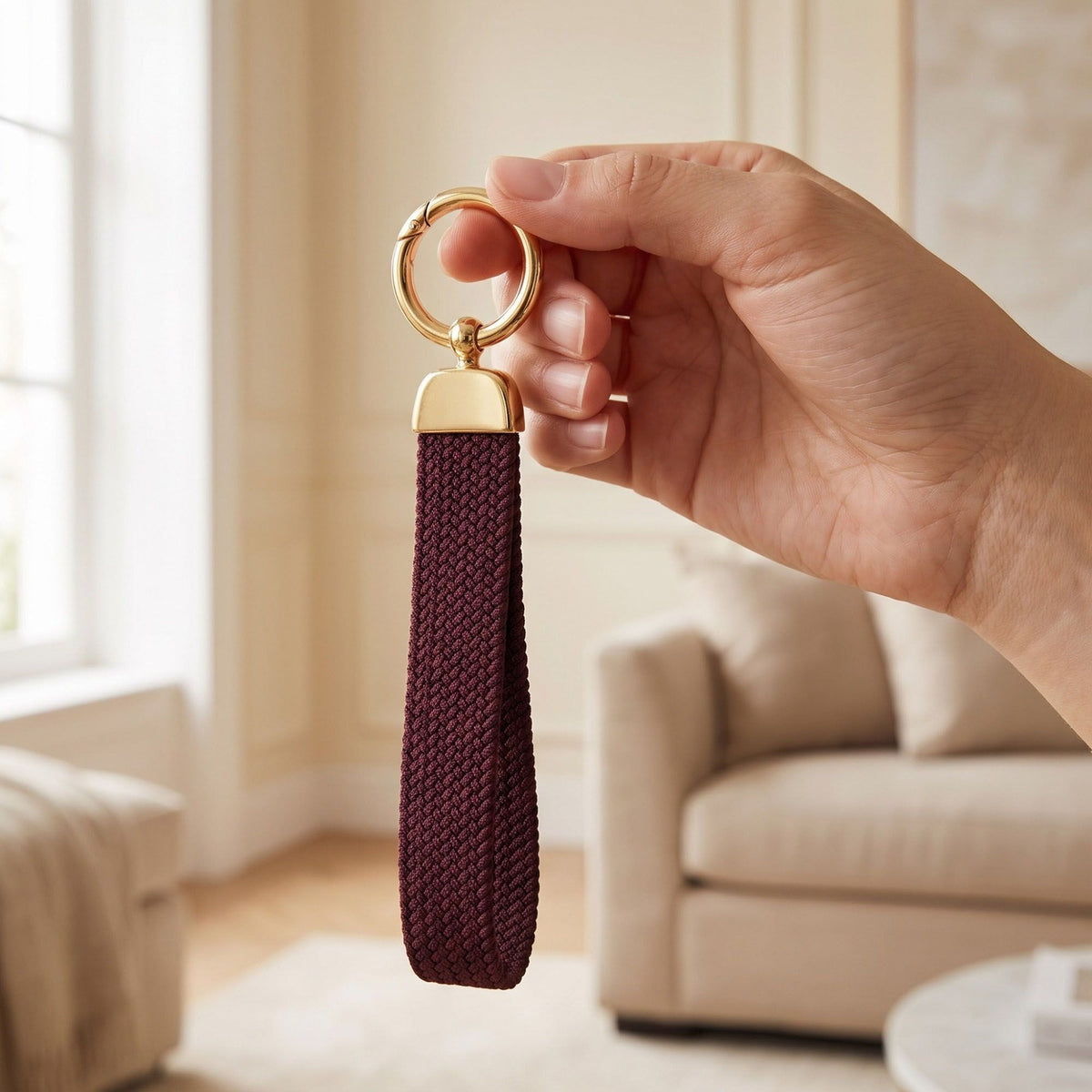 Woven Wristlet Keychain Strap with Hardware Kit