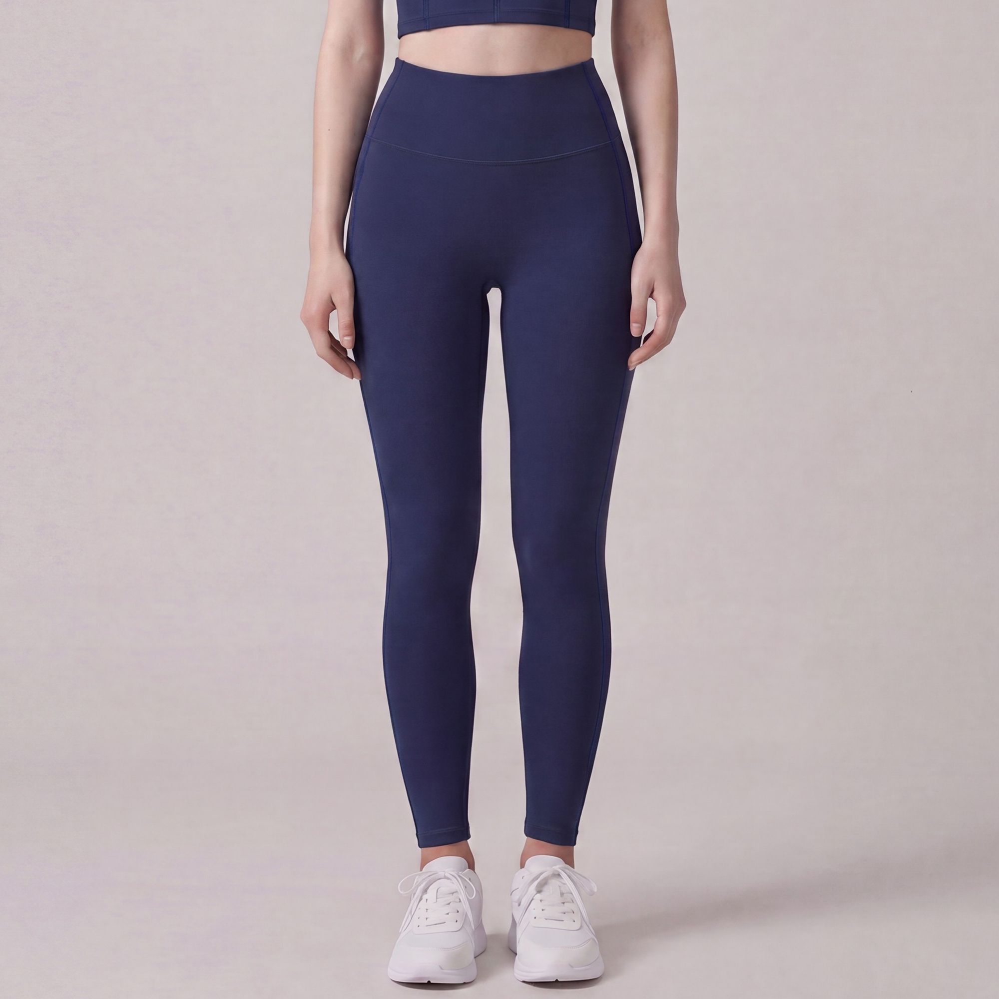 High Waist Full Length Active Leggings with Contour Seams for Workout and Everyday Wear