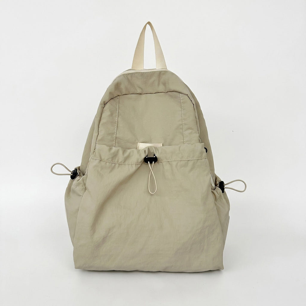 Lightweight Drawstring Backpack with Front Pocket Side Pockets and Adjustable Shoulder Straps