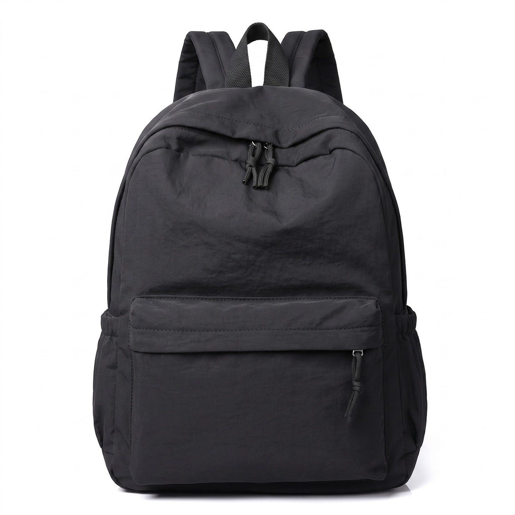 Lightweight Crinkle Multi-Pocket Backpack with Padded Straps and Side Pockets