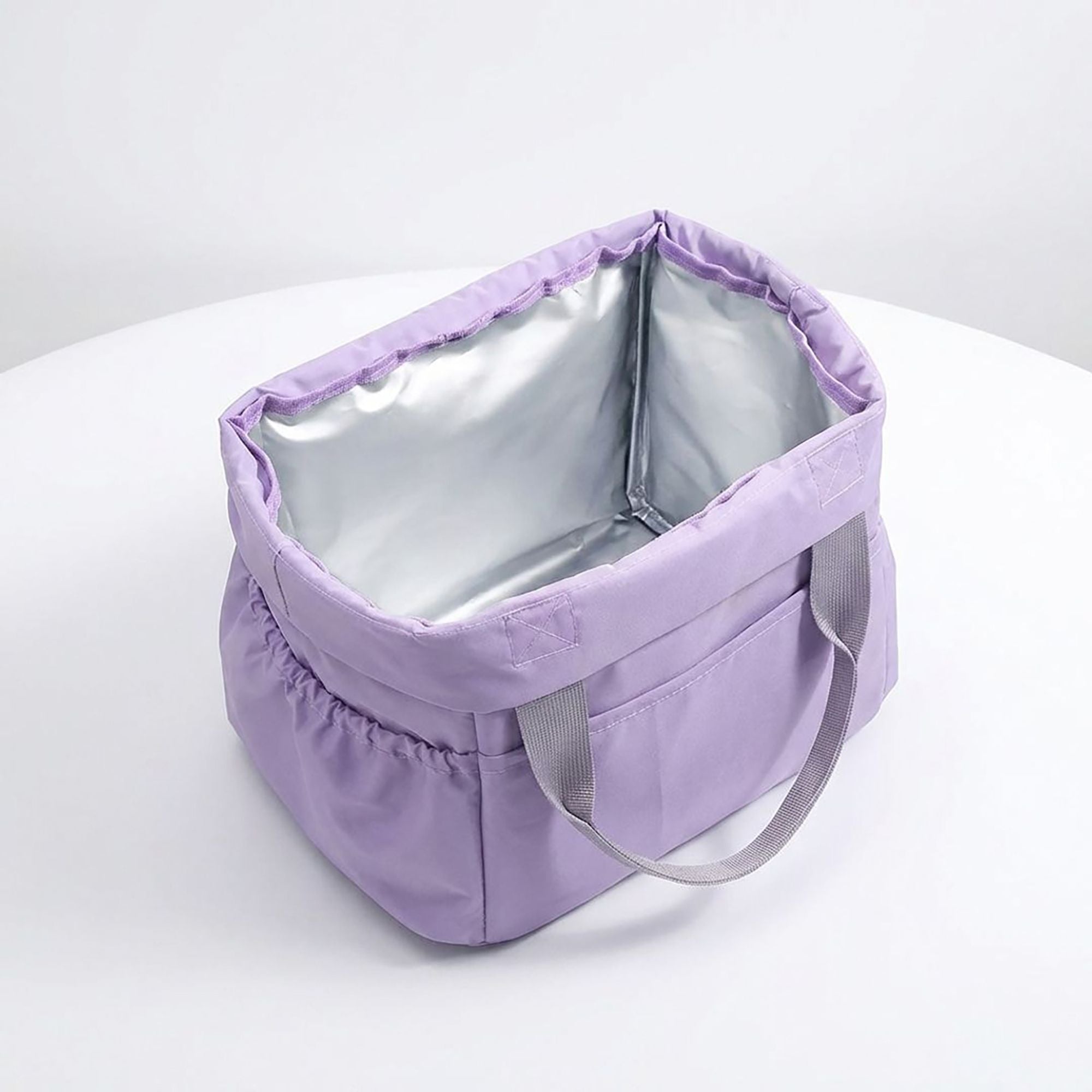 Anna-Kaci Reusable Lunch Bag with Drawstring Closure and Front Pocket Lightweight Thermal Food Tote
