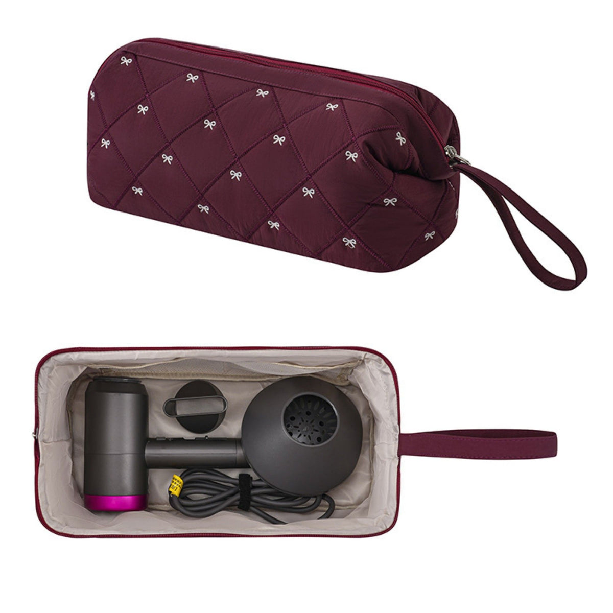 Hair Dryer Travel Storage Bag Large Cosmetic Organizer with Wrist Strap
