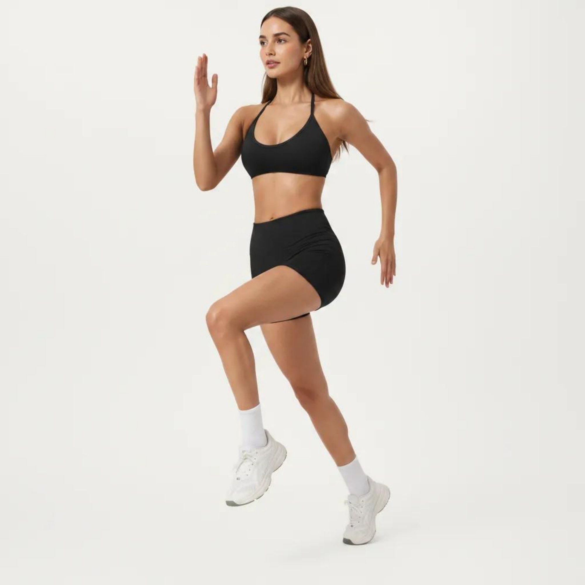Anna-Kaci Active Women's High Waist Mini Biker Shorts with Smooth Stretch Fabric and Seam Detail