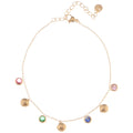 Fashion Gold Tone Shell and Crystal Charm Fashion Anklet with Adjustable Chain