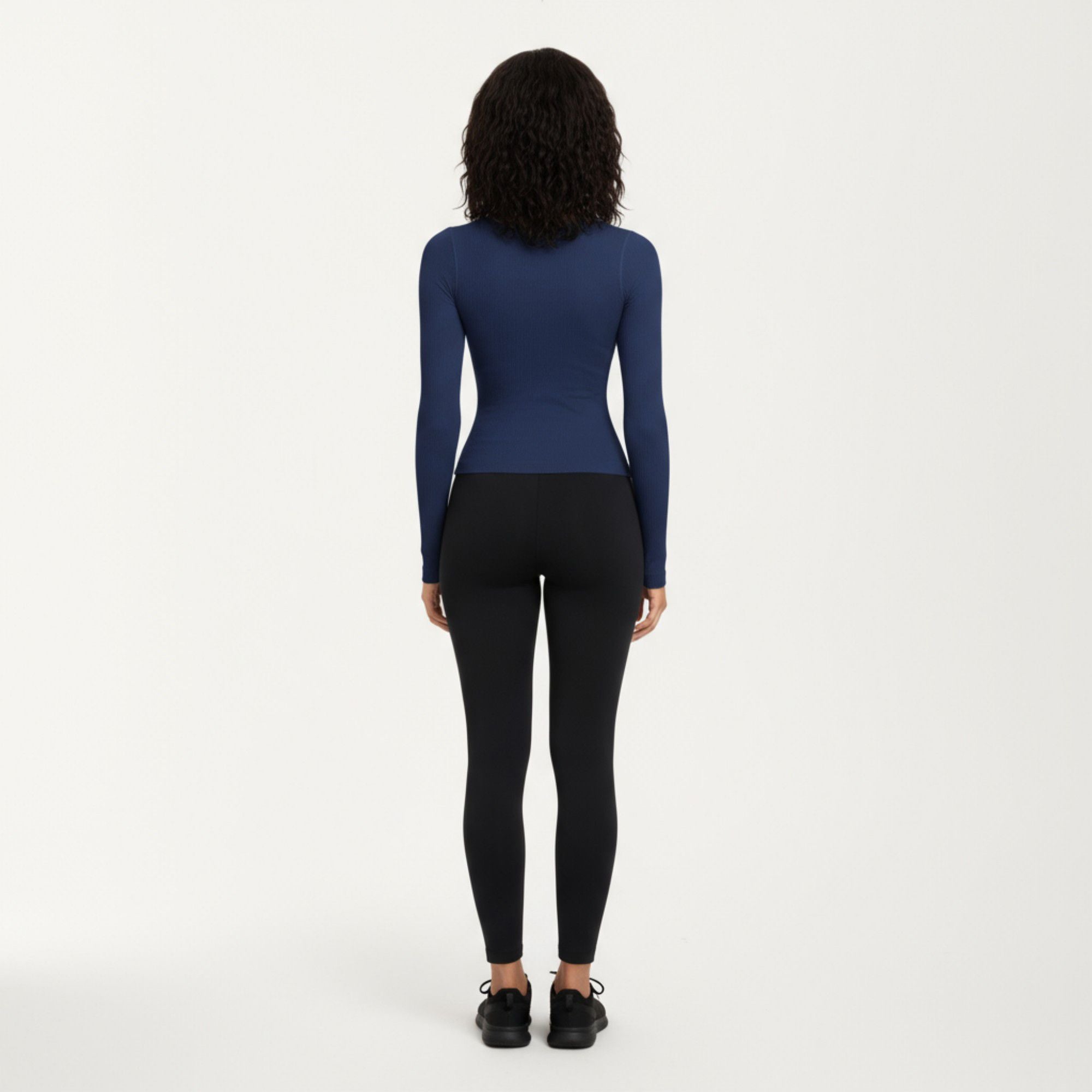 Anna-Kaci Active Women's Ribbed Long Sleeve Fitted Top with Crew Neck and Thumbhole Cuffs
