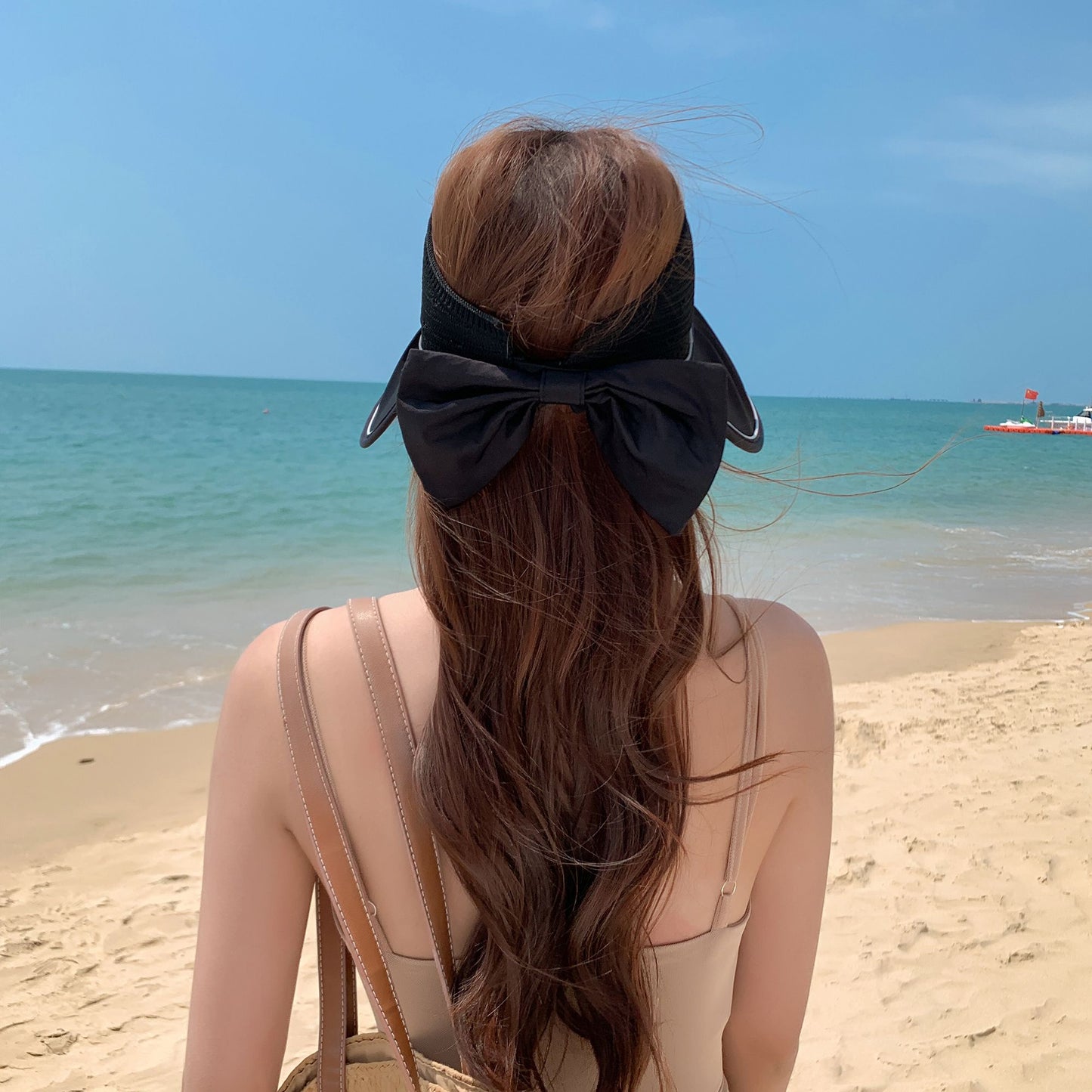 Anna-Kaci Extra Wide Brim Sun Visor Hat for Women Adjustable UV Protection Bow Detail Breathable Summer Beach Hat