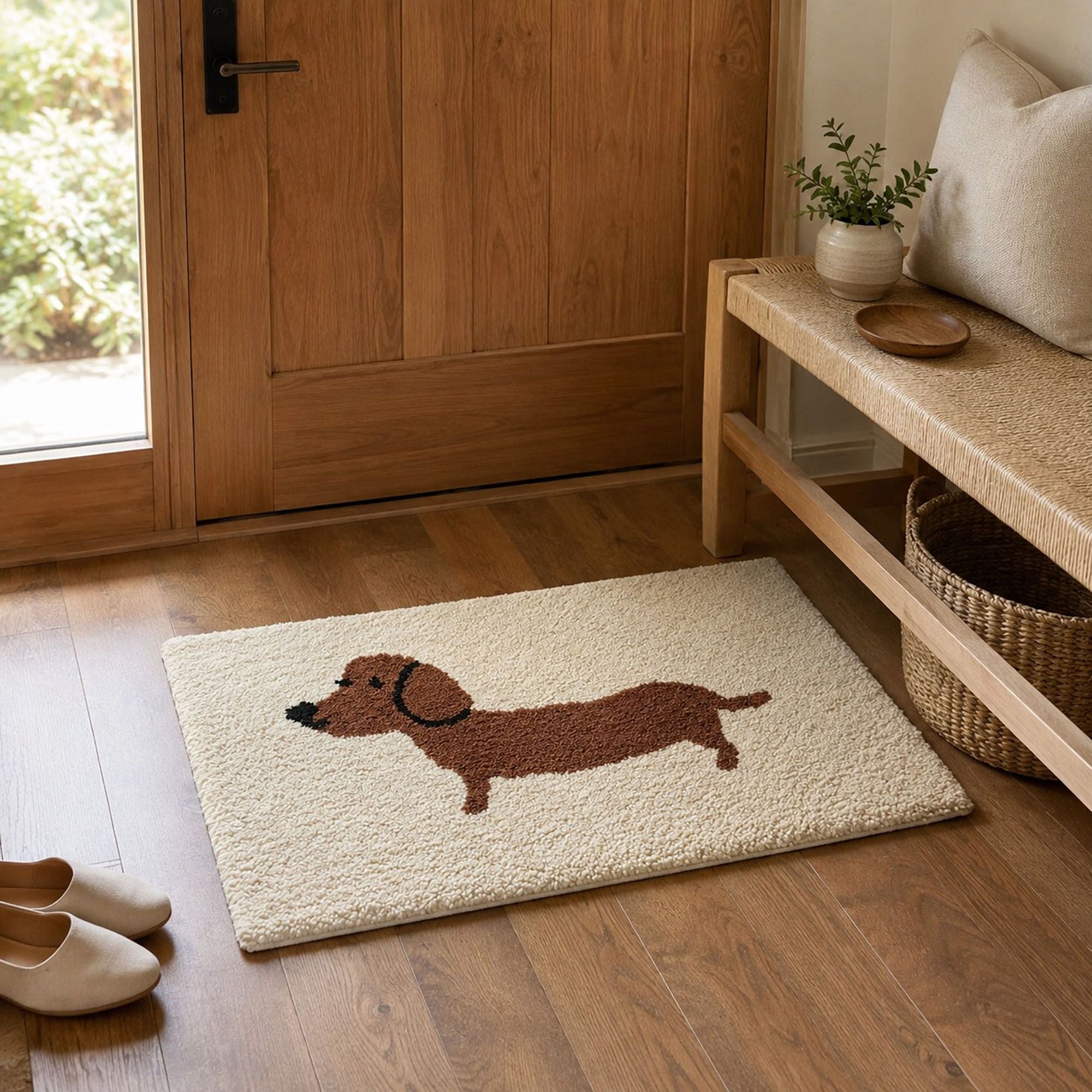 Dachshund Dog Bath Mat Nonslip Accent Rug 15.7 x 23.6 Inches
