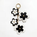 Cherry Blossom Bag Charm with Gold Tone Chain and Clip