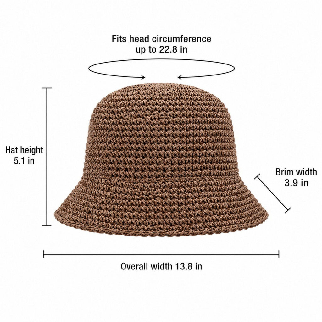 Summer Bucket Hat - Lightweight Straw Sun Hat for Vacation and Beach