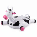 Inflatable Cow Pool Float Ring Novelty Animal Float Durable PVC Water Float for Pool Beach Lake 66x59.8x37.8in