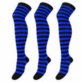 Halloween Striped Thigh High Socks 3 Pair Pack Costume Style