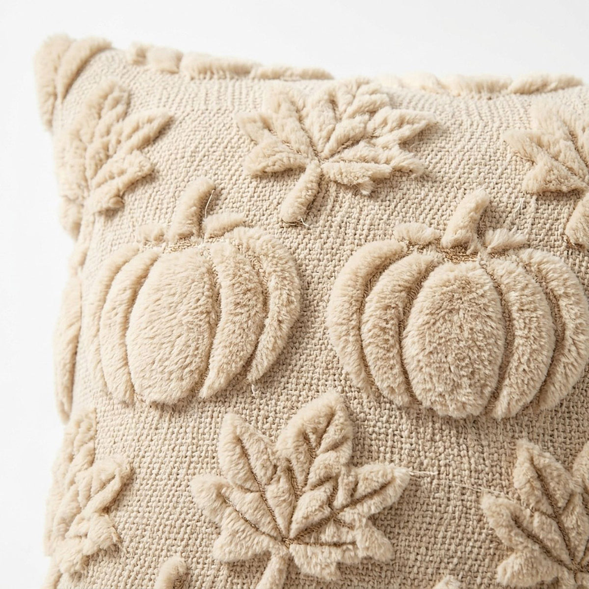 Tufted Pumpkin Decorative Throw Pillow Cover for Fall Home Decor 17.7 x 17.7in