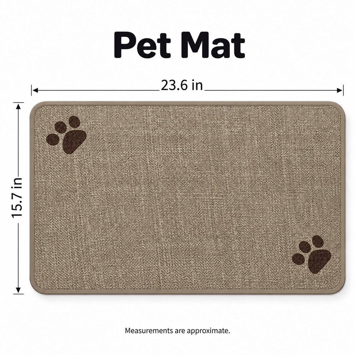 Absorbent Paw Print Pet Mat with Non Slip Backing